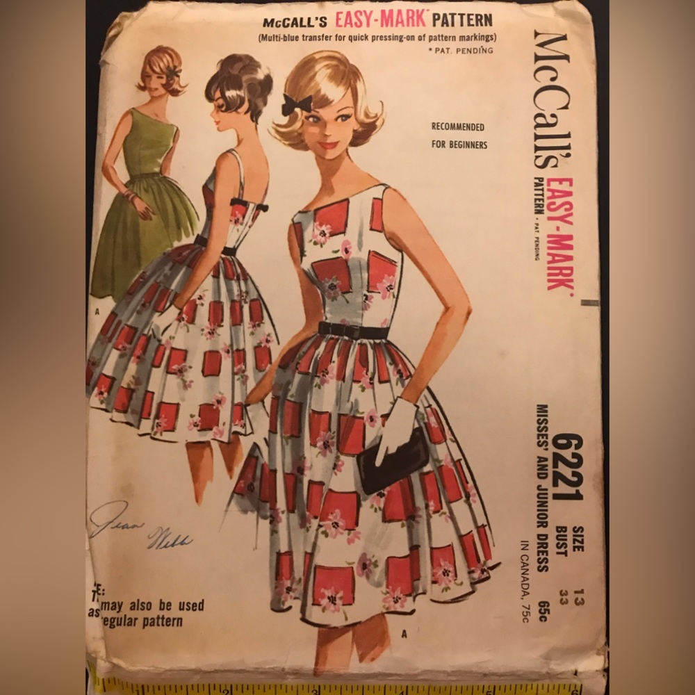 Junior 13 McCalls Vintage (used) Pattern 6221